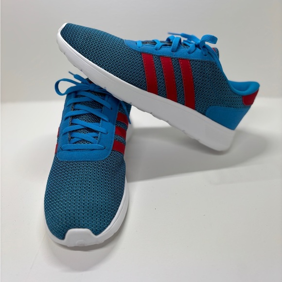 2014 ADIDAS NEO LITE RACER K RUNNING SHOE BLUE RED MEN'S 5 - WOMEN 6 - Picture 3 of 6